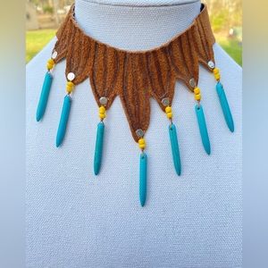 Brown Leather Choker